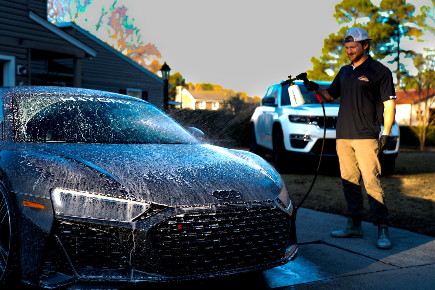 A RevvedPro client detailing a high-end sports car